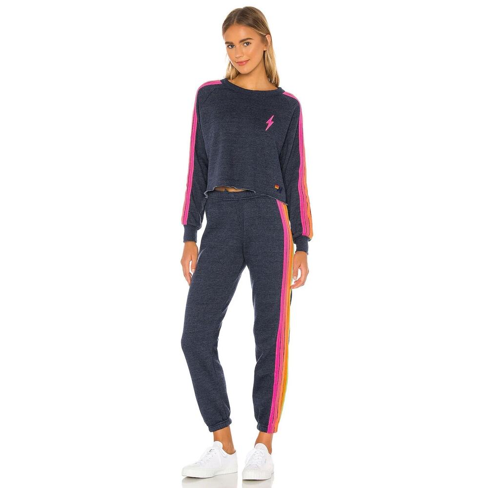 Aviator Nation Classic Cropped Crewneck Sz L